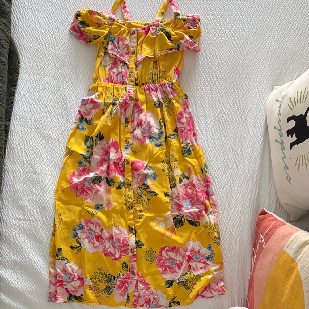 Justice Yellow Floral Kids Dress
